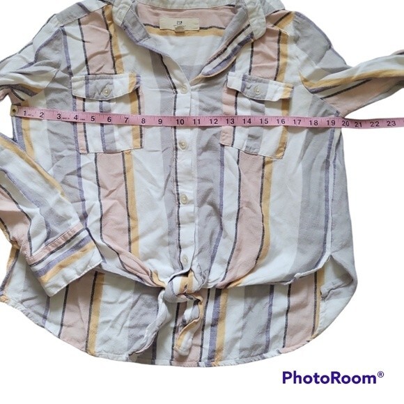 Thread & Supply Striped Linen Button Down Shirt - M - Picture 6 of 6
